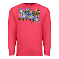Cardinal Forget Me Not Flower Illustrations Premium Sweatshirt - LillyAllenDesigns