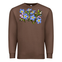 Chestnut Forget Me Not Flower Illustrations Premium Sweatshirt - LillyAllenDesigns