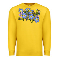 Lemon Forget Me Not Flower Illustrations Premium Sweatshirt - LillyAllenDesigns