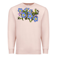 Pale Pink Forget Me Not Flower Illustrations Premium Sweatshirt - LillyAllenDesigns