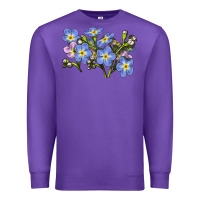Purple Forget Me Not Flower Illustrations Premium Sweatshirt - LillyAllenDesigns