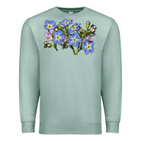 Seafoam Forget Me Not Flower Illustrations Premium Sweatshirt - LillyAllenDesigns
