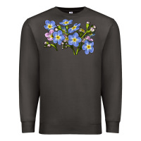Smoke Forget Me Not Flower Illustrations Premium Sweatshirt - LillyAllenDesigns