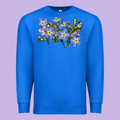 Forget Me Not Flower Illustrations Premium Sweatshirt Designed By Lillyallendesigns