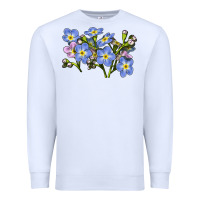 White Forget Me Not Flower Illustrations Premium Sweatshirt - LillyAllenDesigns