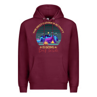 Burgundy camping The Best Outdoor Activity Is Going Back Inside Premium Hoodie - Bettercallsaul