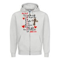 Dove Grey for god so loved the world Zipper Hoodie - MaliasSmallBusiness
