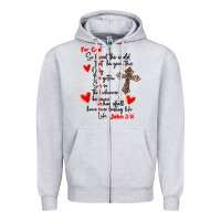 Heather Grey for god so loved the world Zipper Hoodie - MaliasSmallBusiness