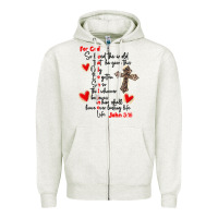 Oatmeal Heather for god so loved the world Zipper Hoodie - MaliasSmallBusiness