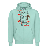Seafoam for god so loved the world Zipper Hoodie - MaliasSmallBusiness