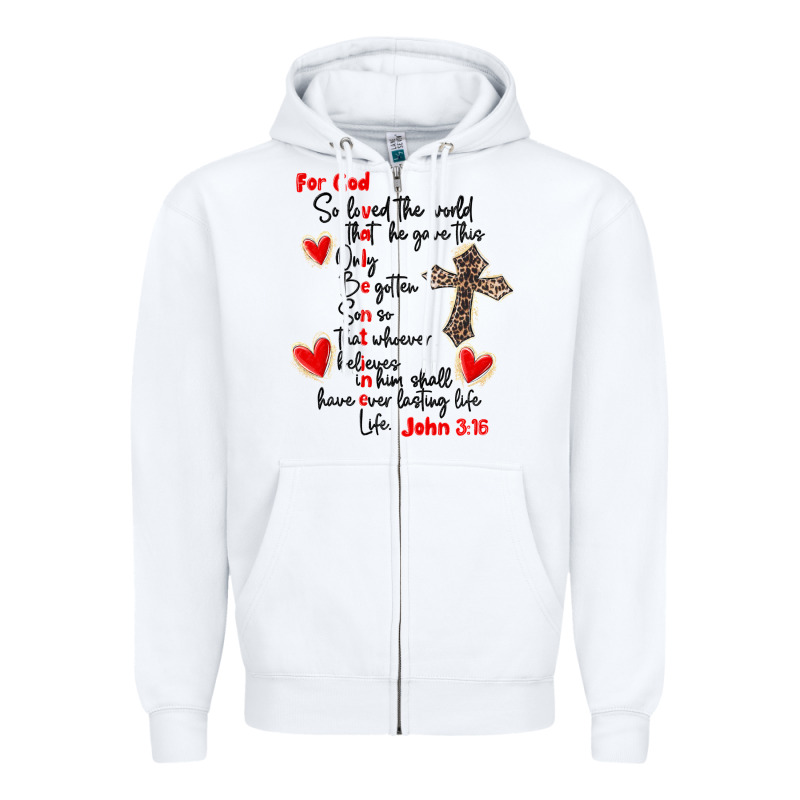 For God So Loved The World Zipper Hoodie by MaliasSmallBusiness | Teevron