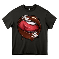 Asphalt sports lips american football Heavy Core Tee - texasbilliewilder