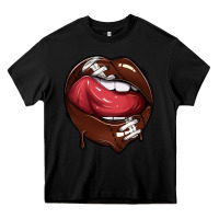 Black sports lips american football Heavy Core Tee - texasbilliewilder