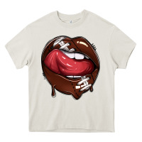 Cream sports lips american football Heavy Core Tee - texasbilliewilder