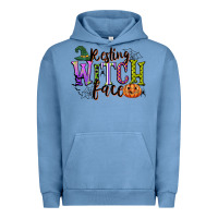 Pigment Pebble Blue resting witch face Urban Hoodie - CowGirlArtShop
