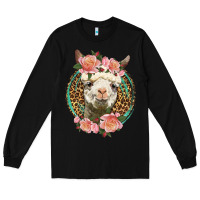 Black western llama and roses Long Sleeve Tee - LillyAllenDesigns