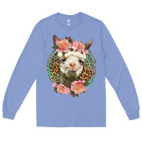 Colony Blue western llama and roses Long Sleeve Tee - LillyAllenDesigns