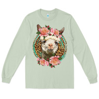 Matcha western llama and roses Long Sleeve Tee - LillyAllenDesigns
