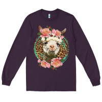 Plum western llama and roses Long Sleeve Tee - LillyAllenDesigns