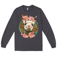 Smoke western llama and roses Long Sleeve Tee - LillyAllenDesigns
