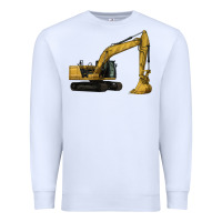 White Excavator Premium Sweatshirt - LillyAllenDesigns