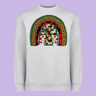 Cross Rainbow Heavyweight Sweatshirt Designed By Jahusdesignshop