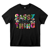 Black sassy little thing Heavy Core Tee - Zillion Design Studio