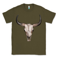 Army Green bullskull Classic Tee - Artiststas