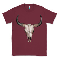 Burgundy bullskull Classic Tee - Artiststas