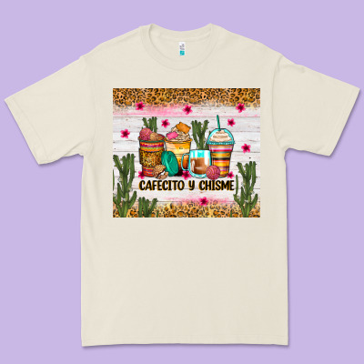 Premium Tee Cafecito y chisme coffee cups