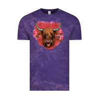 Cloud Purple highland cow valentines Vintage Tee - JahusDesignShop