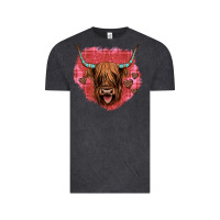 Vintage Black highland cow valentines Vintage Tee - JahusDesignShop