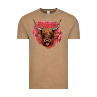 Vintage Coffee highland cow valentines Vintage Tee - JahusDesignShop