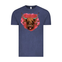 Vintage Denim highland cow valentines Vintage Tee - JahusDesignShop