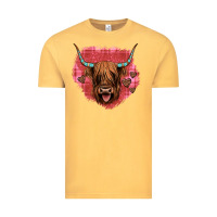Vintage Mustard highland cow valentines Vintage Tee - JahusDesignShop
