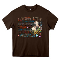Chocolate Brown living life somewhere between jesus take the wheel Heavy Core Tee - Zillion Design Studio
