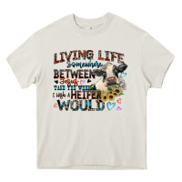 Cream living life somewhere between jesus take the wheel Heavy Core Tee - Zillion Design Studio