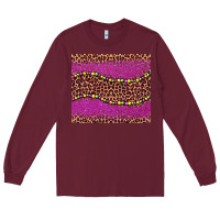 Burgundy mardi gras  leopard pink glitter bead Long Sleeve Tee - BarkalooDesign