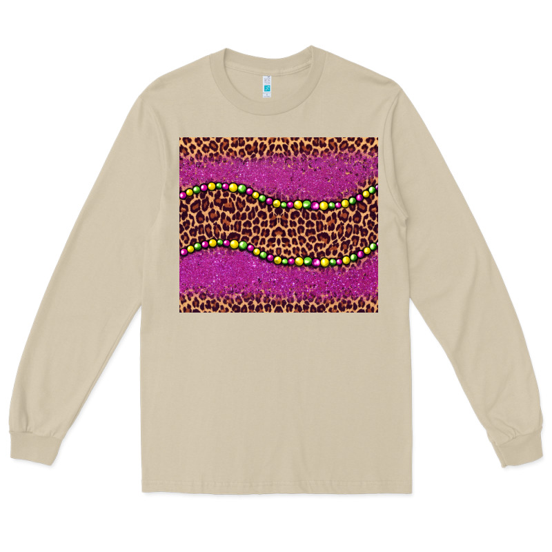 Mardi Gras  Leopard Pink Glitter Bead Long Sleeve Tee by BarkalooDesign | Teevron