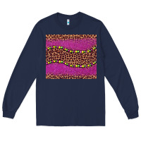 Navy mardi gras  leopard pink glitter bead Long Sleeve Tee - BarkalooDesign