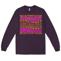 Plum mardi gras  leopard pink glitter bead Long Sleeve Tee - BarkalooDesign
