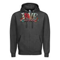 Charcoal Heather love like jesus roses Zipper Hoodie - NancyCooperArtShop