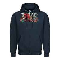 Navy love like jesus roses Zipper Hoodie - NancyCooperArtShop