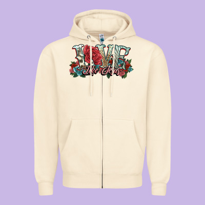 Love Like Jesus Roses Zipper Hoodie Designed By Nancycooperartshop