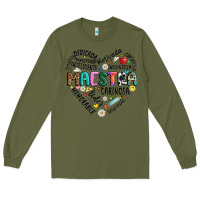 Army Green retro maestra word Long Sleeve Tee - JahusDesignShop