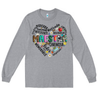 Heather Grey retro maestra word Long Sleeve Tee - JahusDesignShop