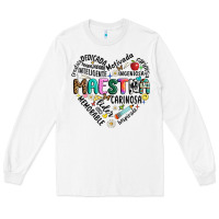 White retro maestra word Long Sleeve Tee - JahusDesignShop