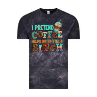 Cloud Black ı pretend coffee helps but ı am still a bitch Vintage Tee - AdoDesignShop