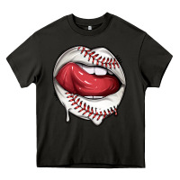 Asphalt sports lips baseball Heavy Core Tee - texasbilliewilder