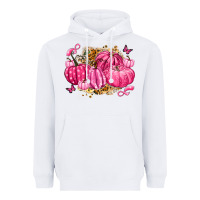 White breast cancer awareness pink pumpkins Heavyweight Hoodie - LillyAllenDesigns